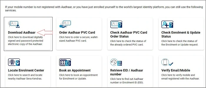 E Aadhaar Card Download