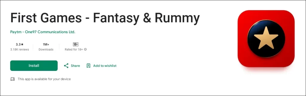 first games - fantasy & rummy